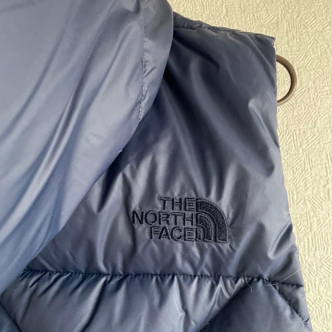 極美品THE NORTH FACE フード付きダウンベスト ネイビー