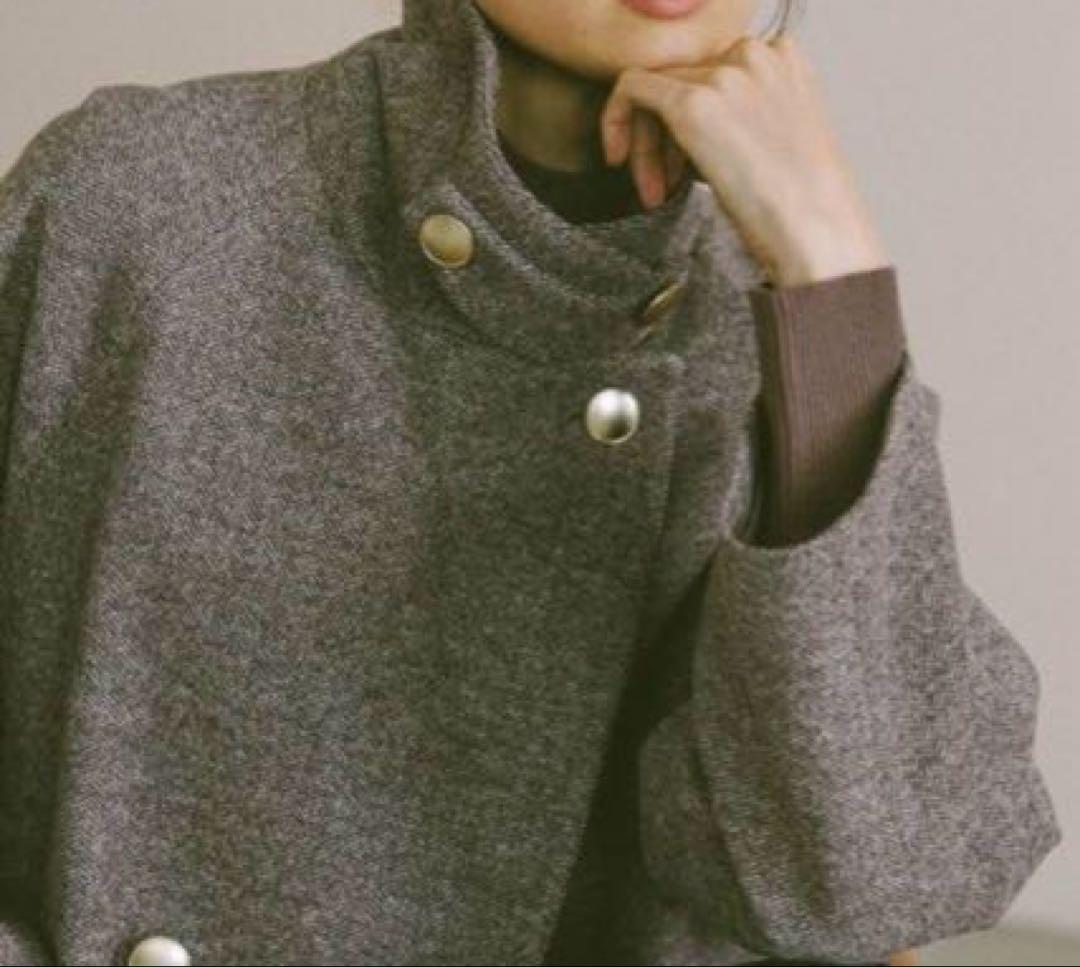 【11月11日までお値下げ中】【新品】軽やかストレッチ襟2WAYミドルコート