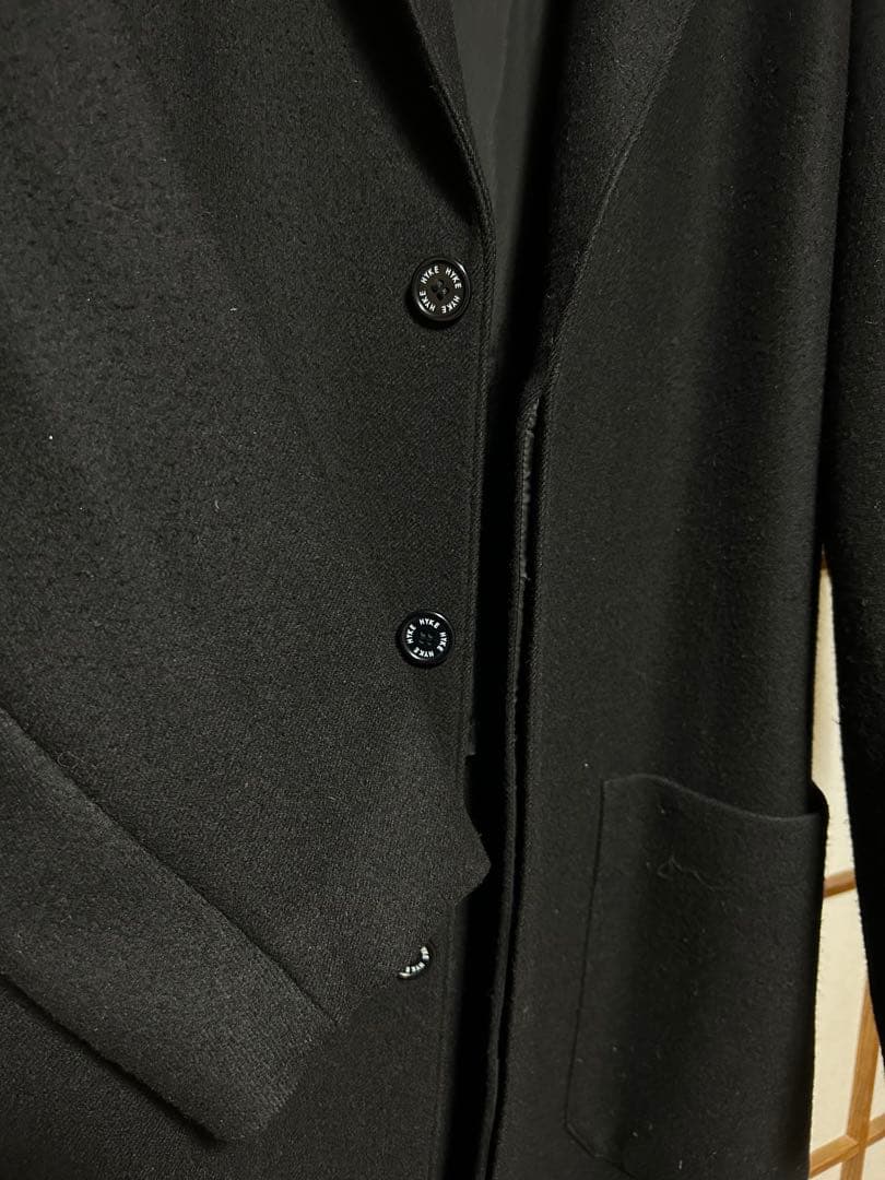 HYKE チェスターコート　黒　サイズ1