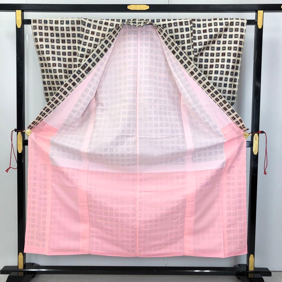 アンティーク着物 銘仙 幾何学模様 AK-5107