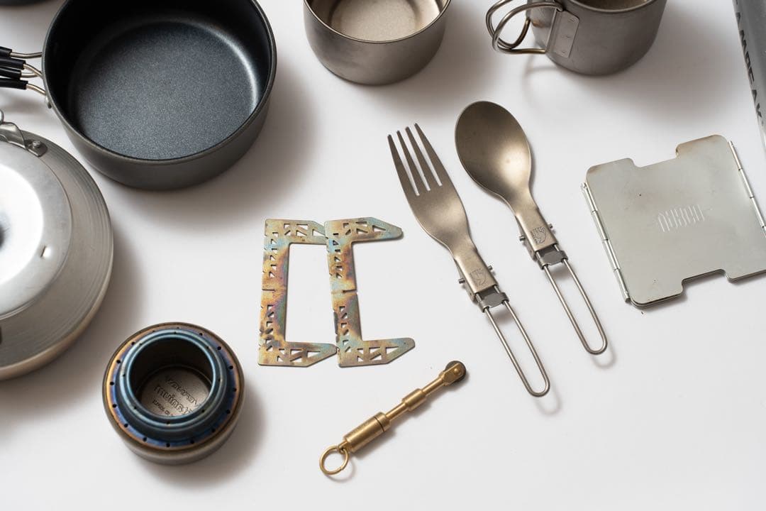 アウトドア クッカーセット 軽量　エバニュー、プリムス等