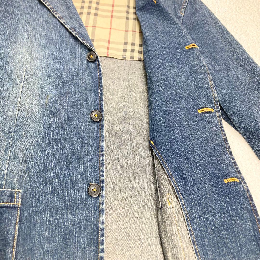 バーバリーブラックレーベル デニム アンコンジャケット ノバチェック