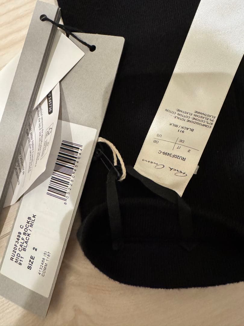 新品 Rick Owens ロングソックス　黒　サイズ2 リックオウエンス