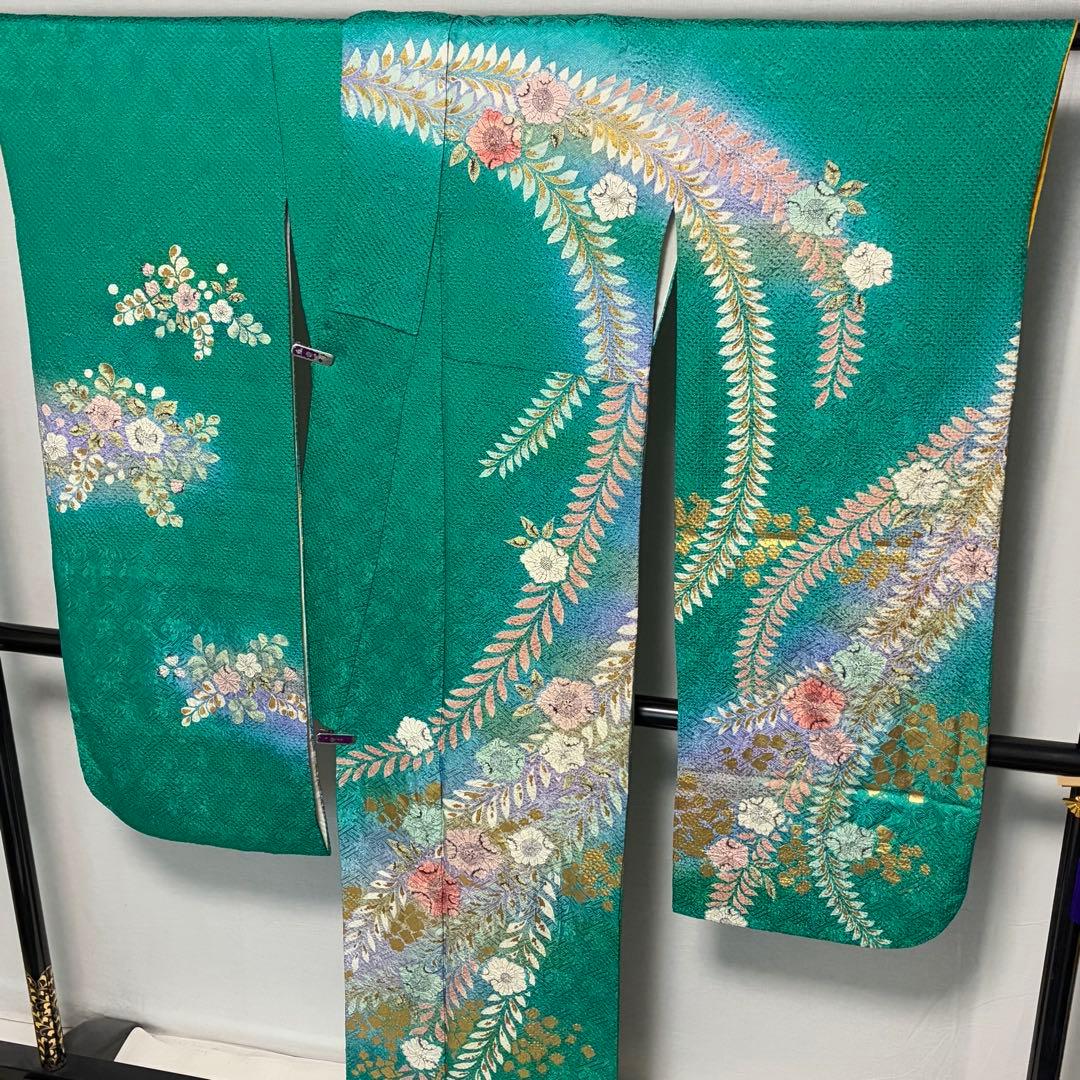 D166 振袖　藤娘きぬたや　やまと誂製　総絞り　辻ヶ花　正絹　着物　袷　極美品