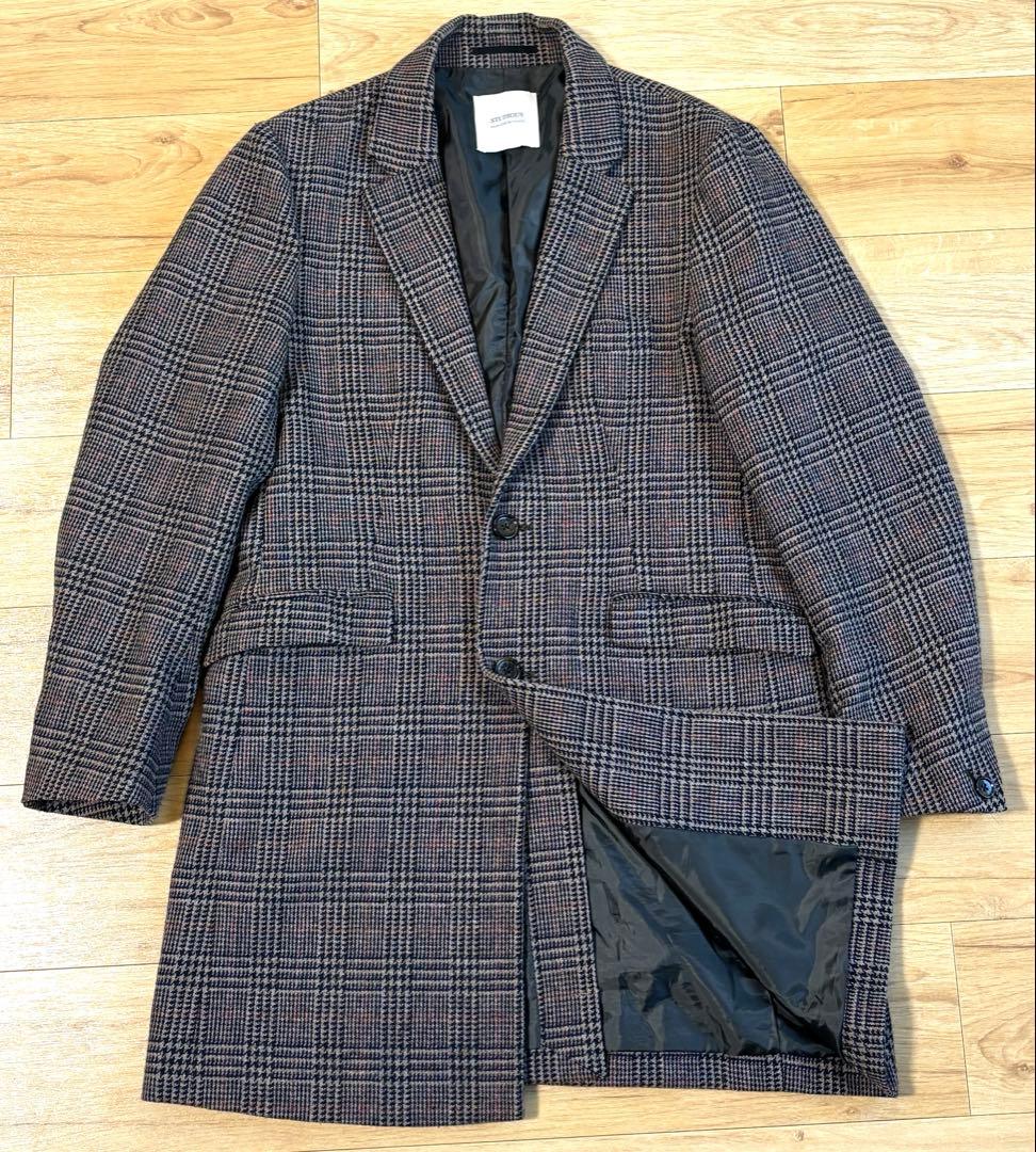 STUDIOUS ウールチェスターコート グレンチェック Lサイズ