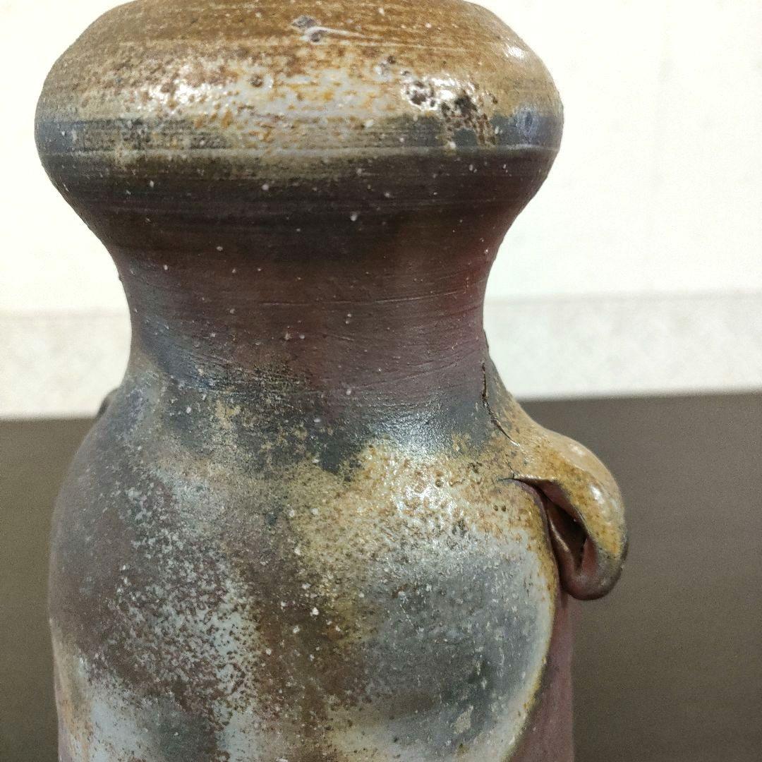 ミィ　人間国宝 伊勢崎淳 備前焼 耳付花入 花器 花瓶 華道具 茶道具