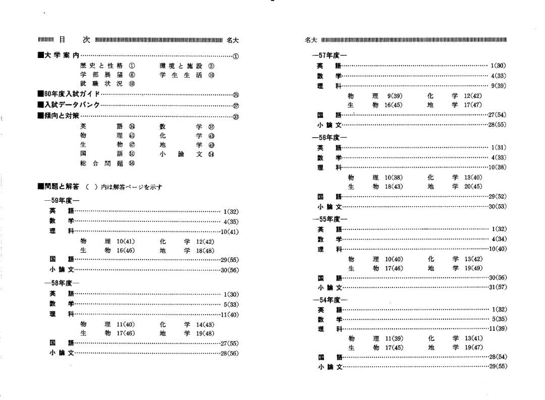 '85 名古屋大学 問題と対策 最近6ヵ年
