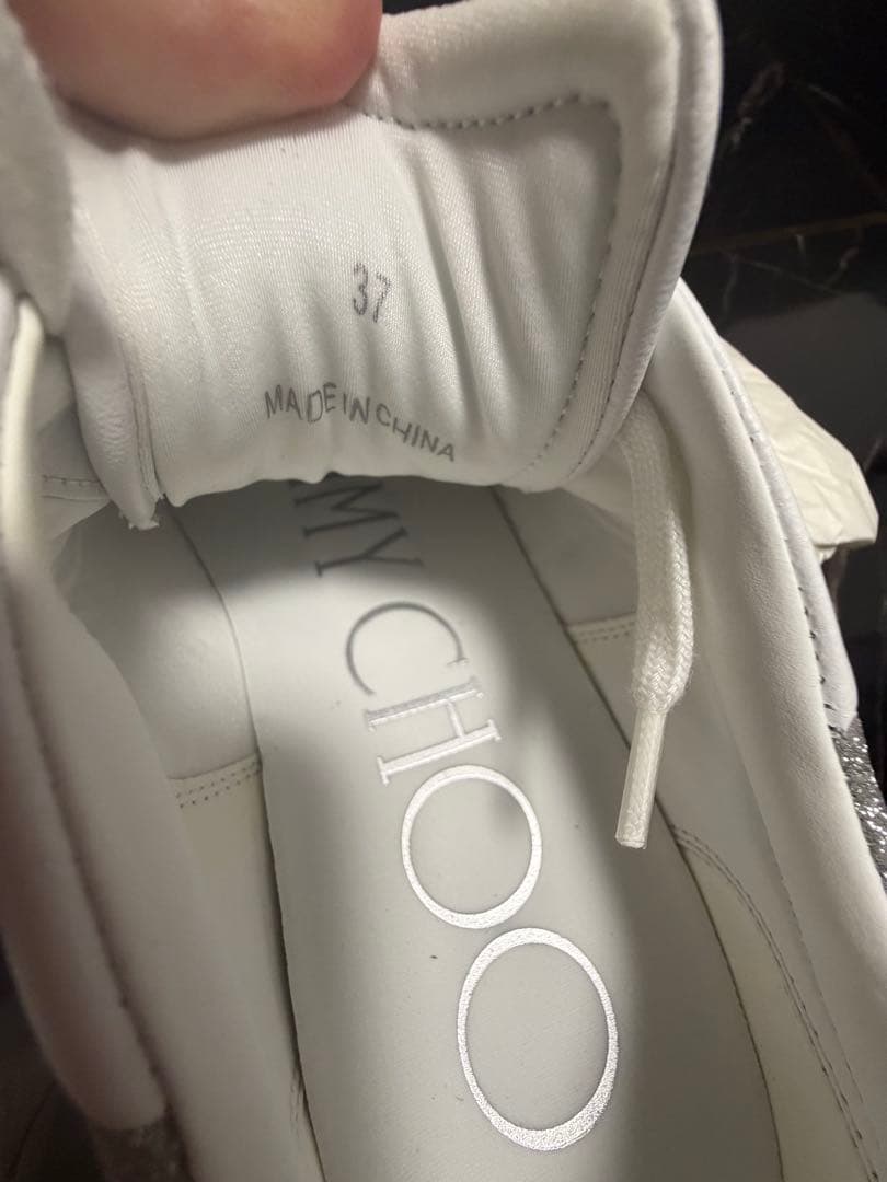 新品未使用 JIMMY CHOO スニーカー ホワイトシルバー 37箱付き正規品