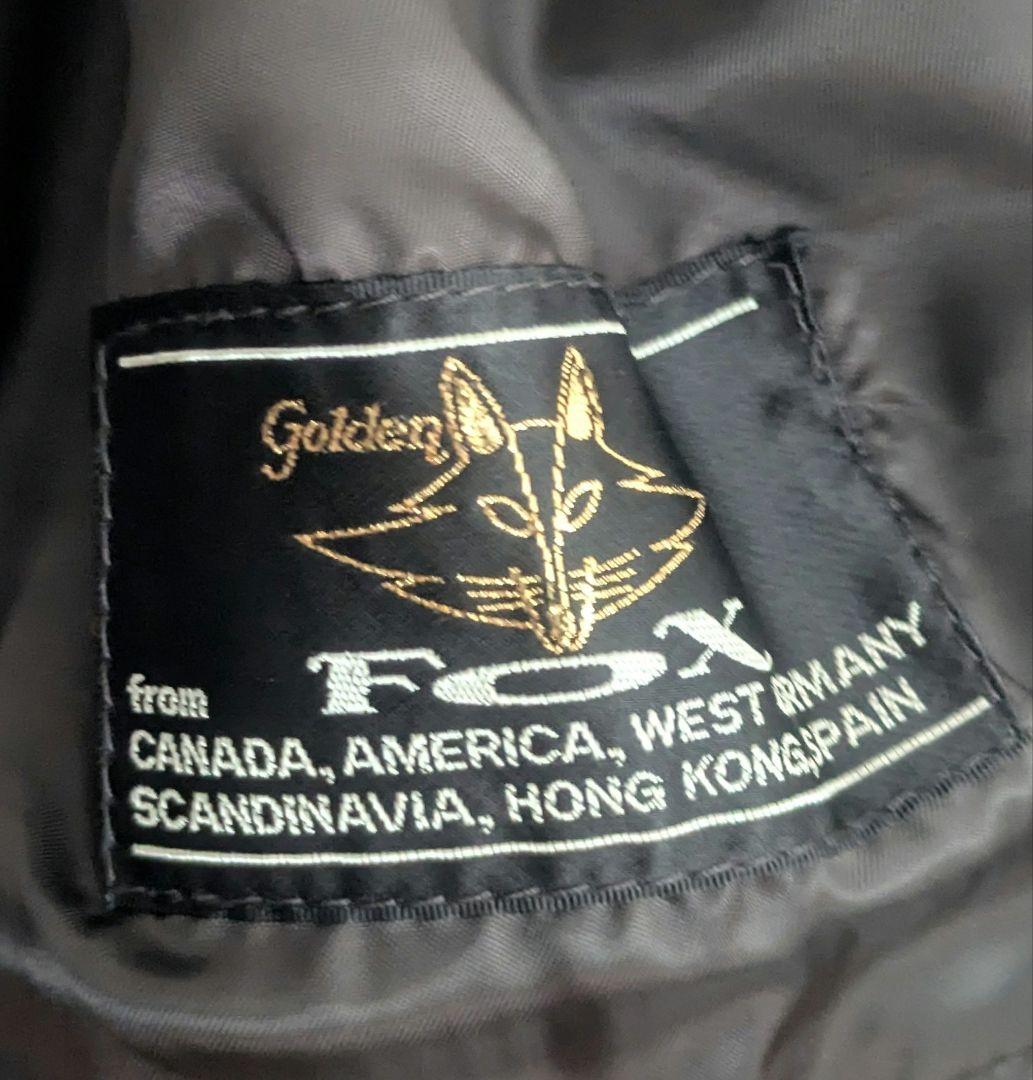 Fox 黒 レザー ロングコート ファー付き