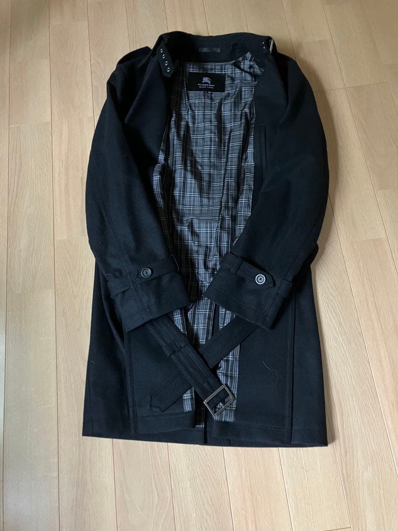 バーバリーブラックレーベル　羊毛90% コート　ブラック　上質