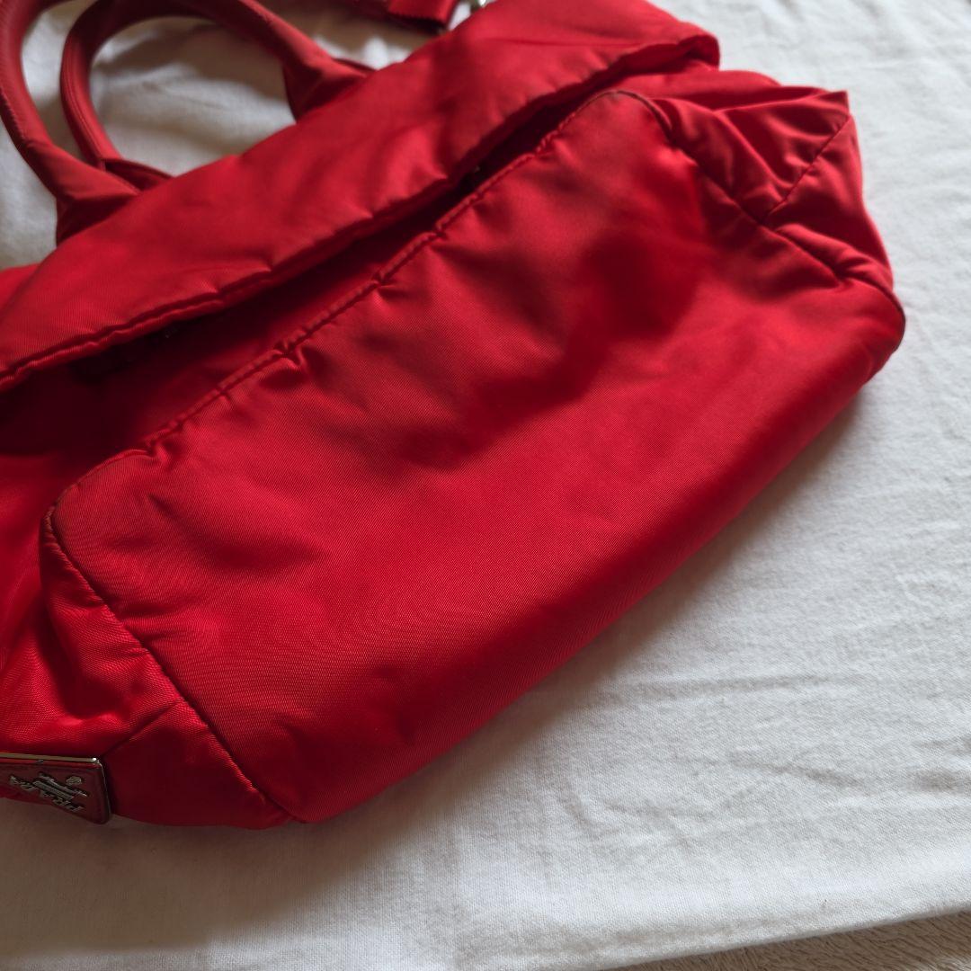 PRADA 赤 トート斜めがけ2wayバッグ