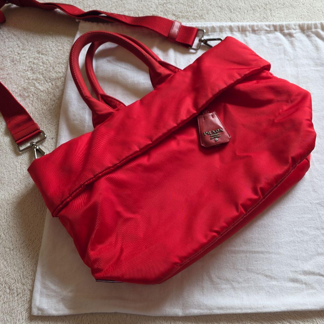 PRADA 赤 トート斜めがけ2wayバッグ