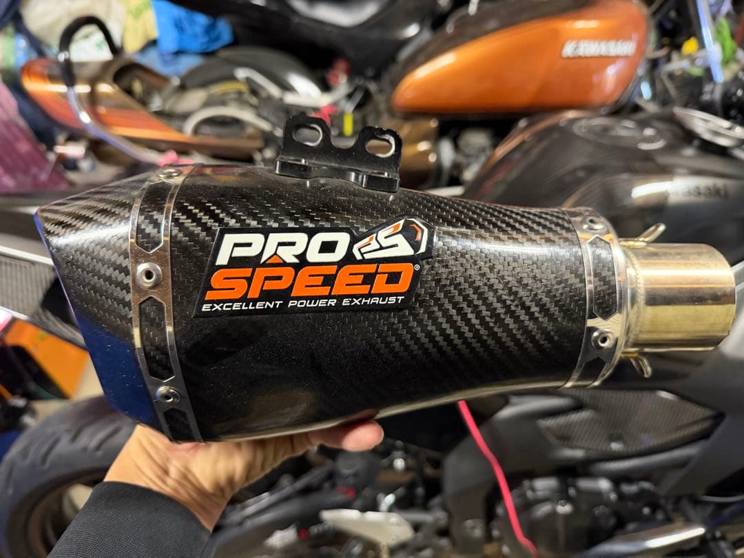 zx 25rマフラー、PRO SPEED カーボンファイバー マフラー