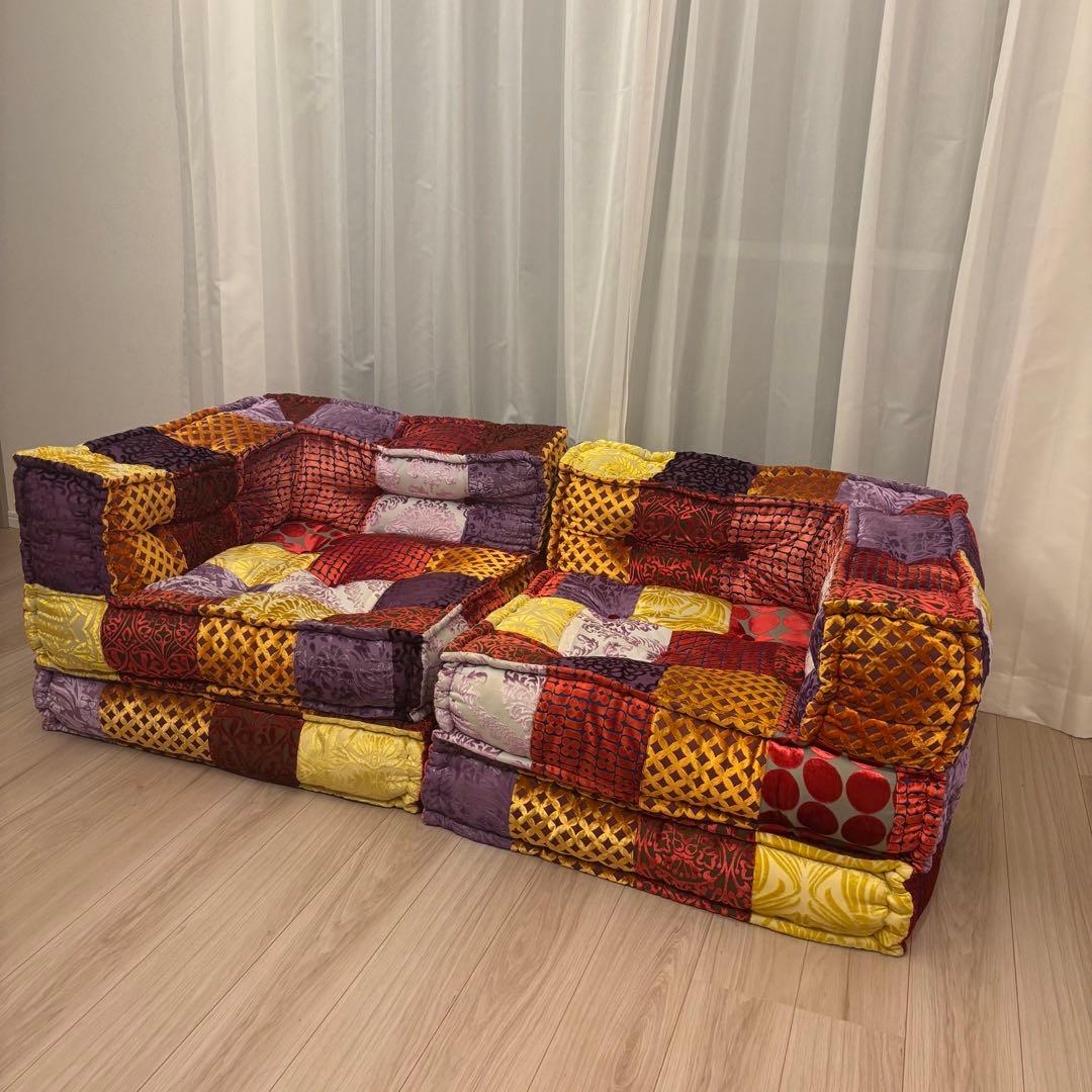 【美品】アデペシュ ブロックマルチソファ 2人掛けコンプリート品【Web品切中】