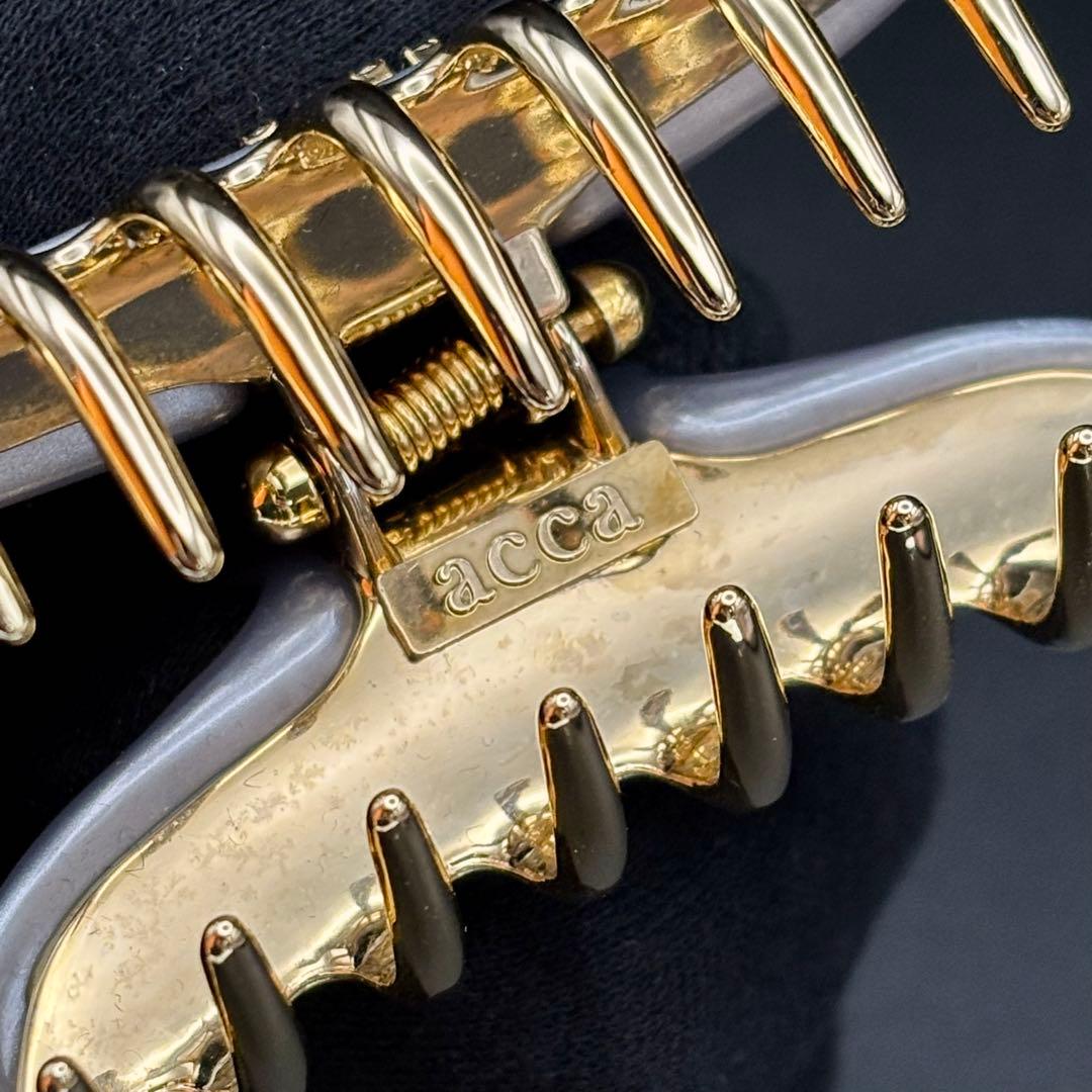 美品✨acca アッカ ヘアクリップ M バレッタ 髪留め ラインストーン