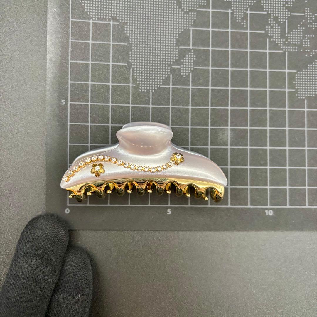 美品✨acca アッカ ヘアクリップ M バレッタ 髪留め ラインストーン