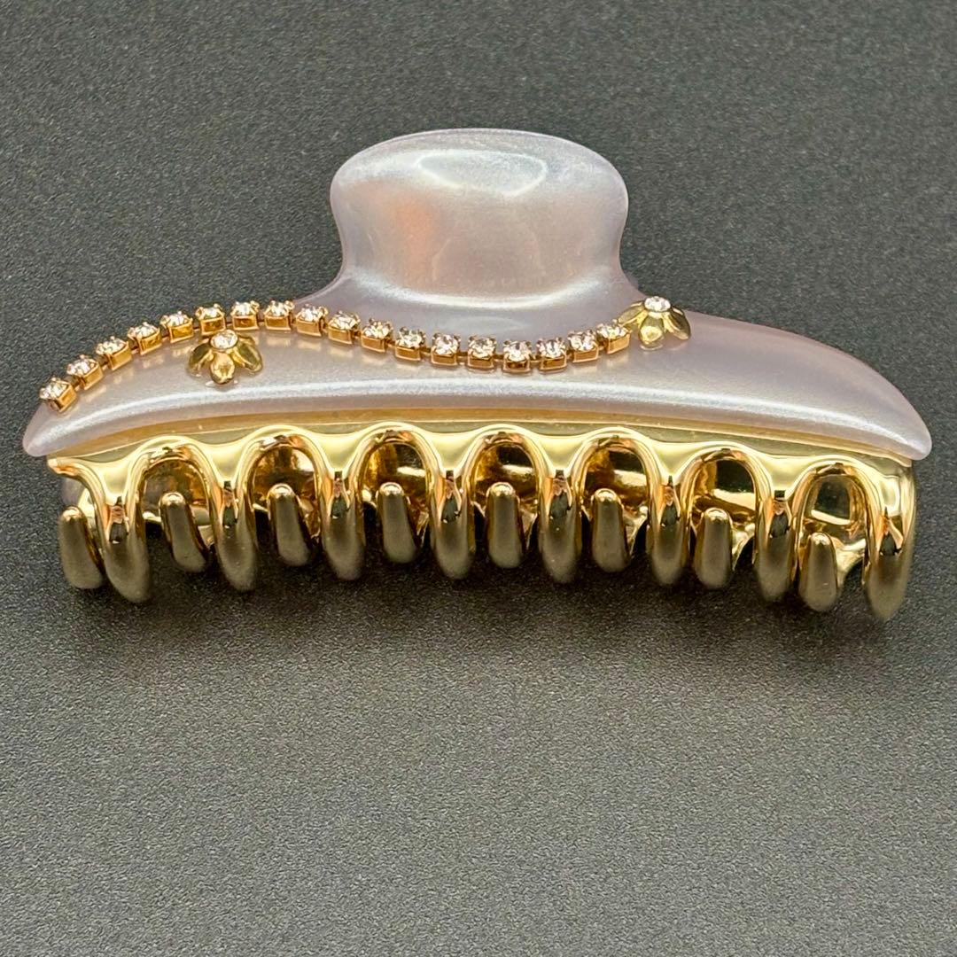 美品✨acca アッカ ヘアクリップ M バレッタ 髪留め ラインストーン