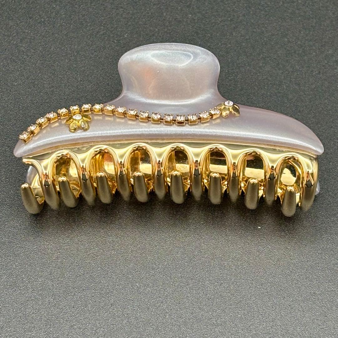 美品✨acca アッカ ヘアクリップ M バレッタ 髪留め ラインストーン