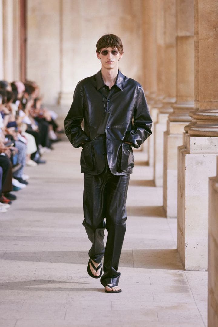 25ss AURALEE ブラック レザー サンダル