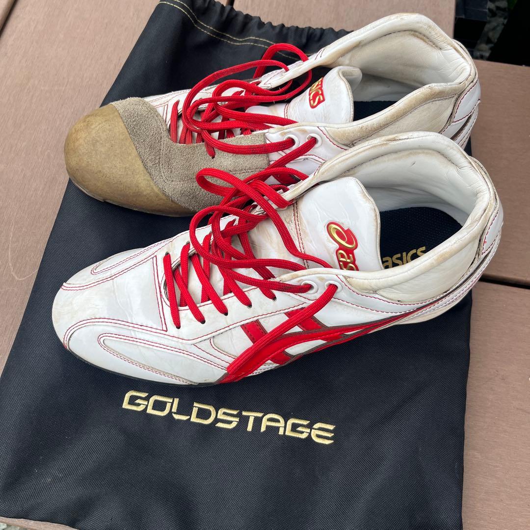 ASICS GOLDSTAGE スパイク ホワイト/レッド
