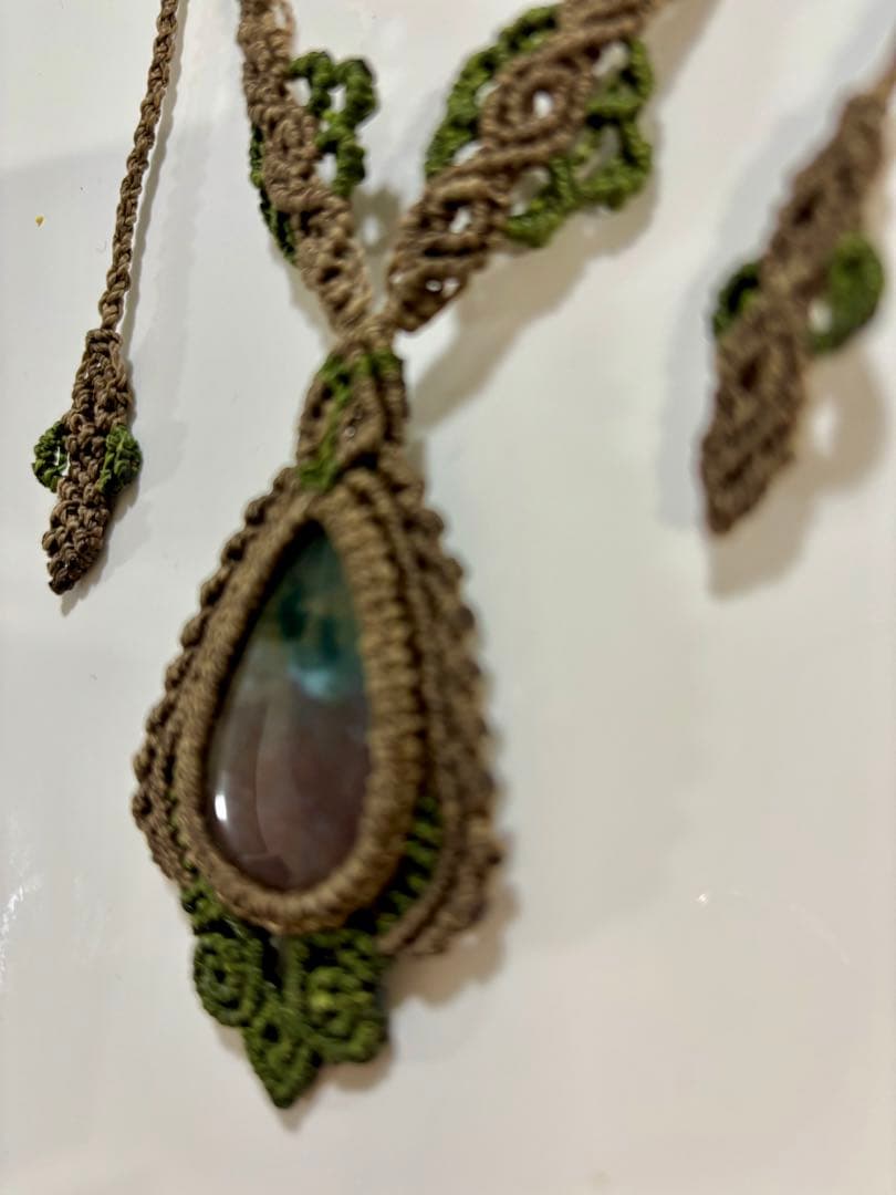 天然石 マクラメ編み ネックレス　3点まとめて