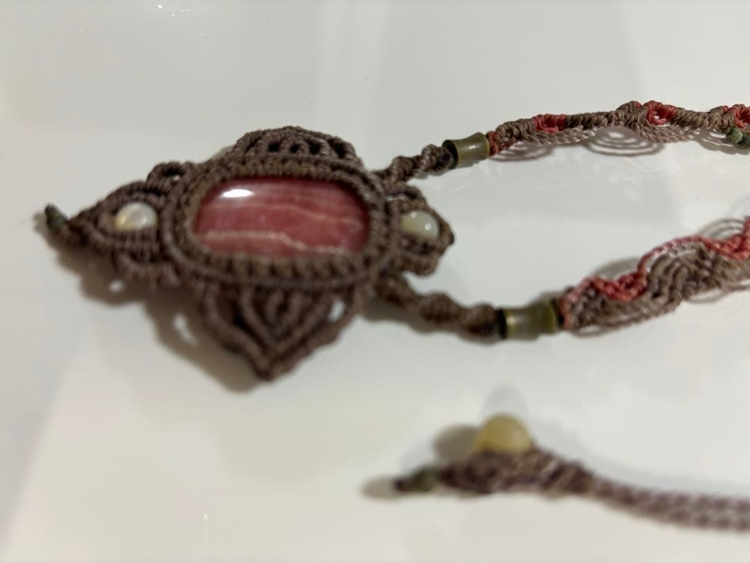 天然石 マクラメ編み ネックレス　3点まとめて