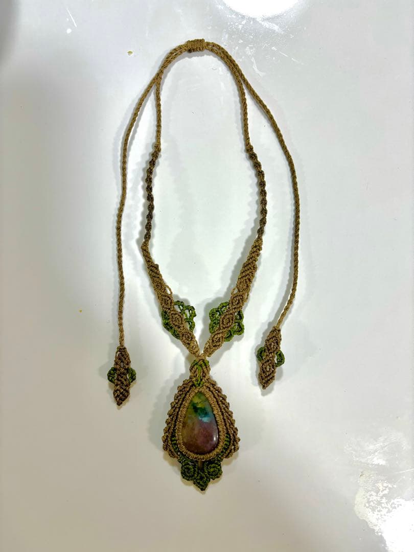 天然石 マクラメ編み ネックレス　3点まとめて