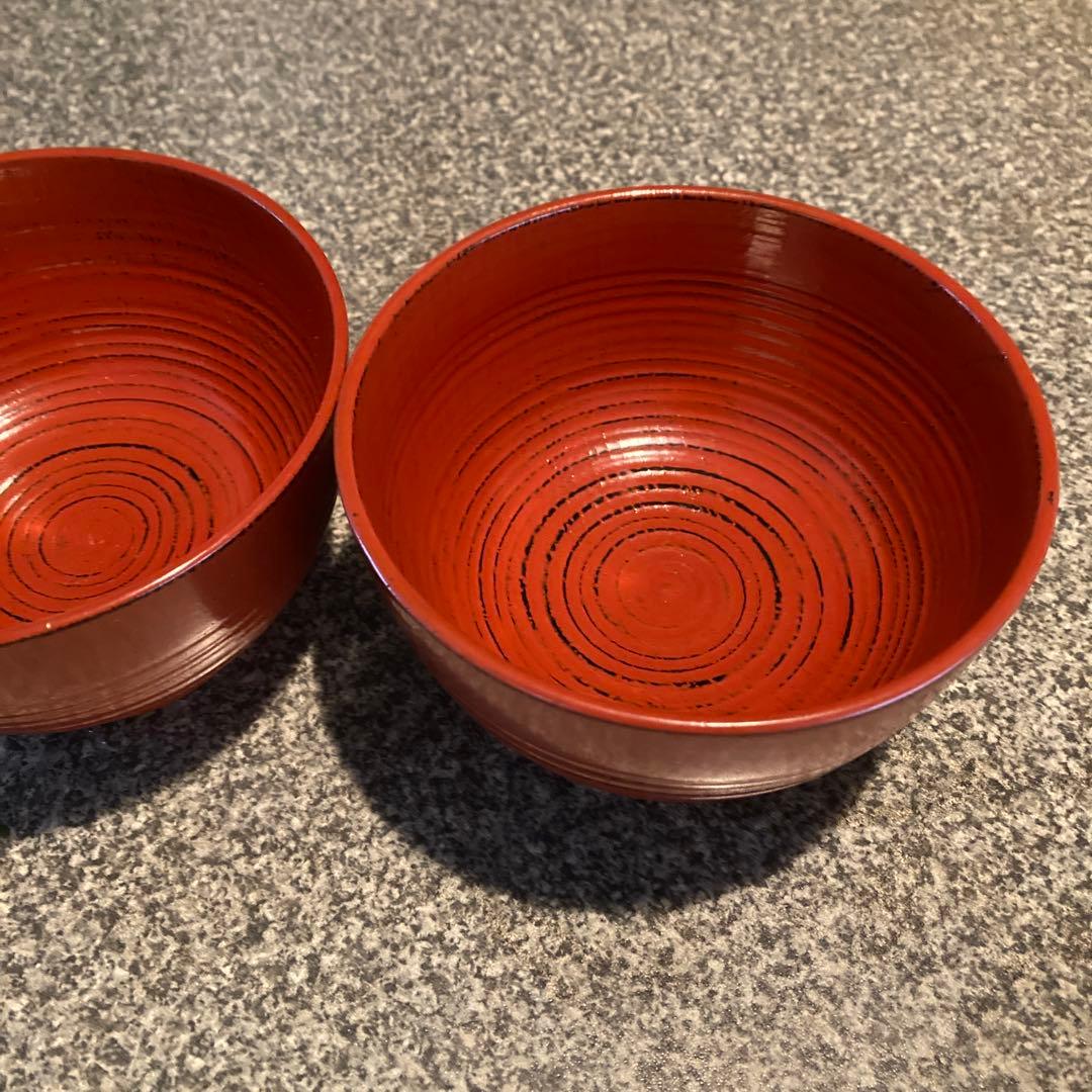 京都象彦　よろず椀汁椀飯椀　根來塗　漆塗　二客