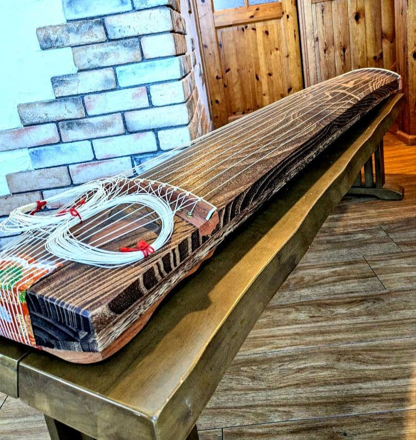 琴　和楽器　弦楽器 13弦　すだれ彫り　口絵　美木目