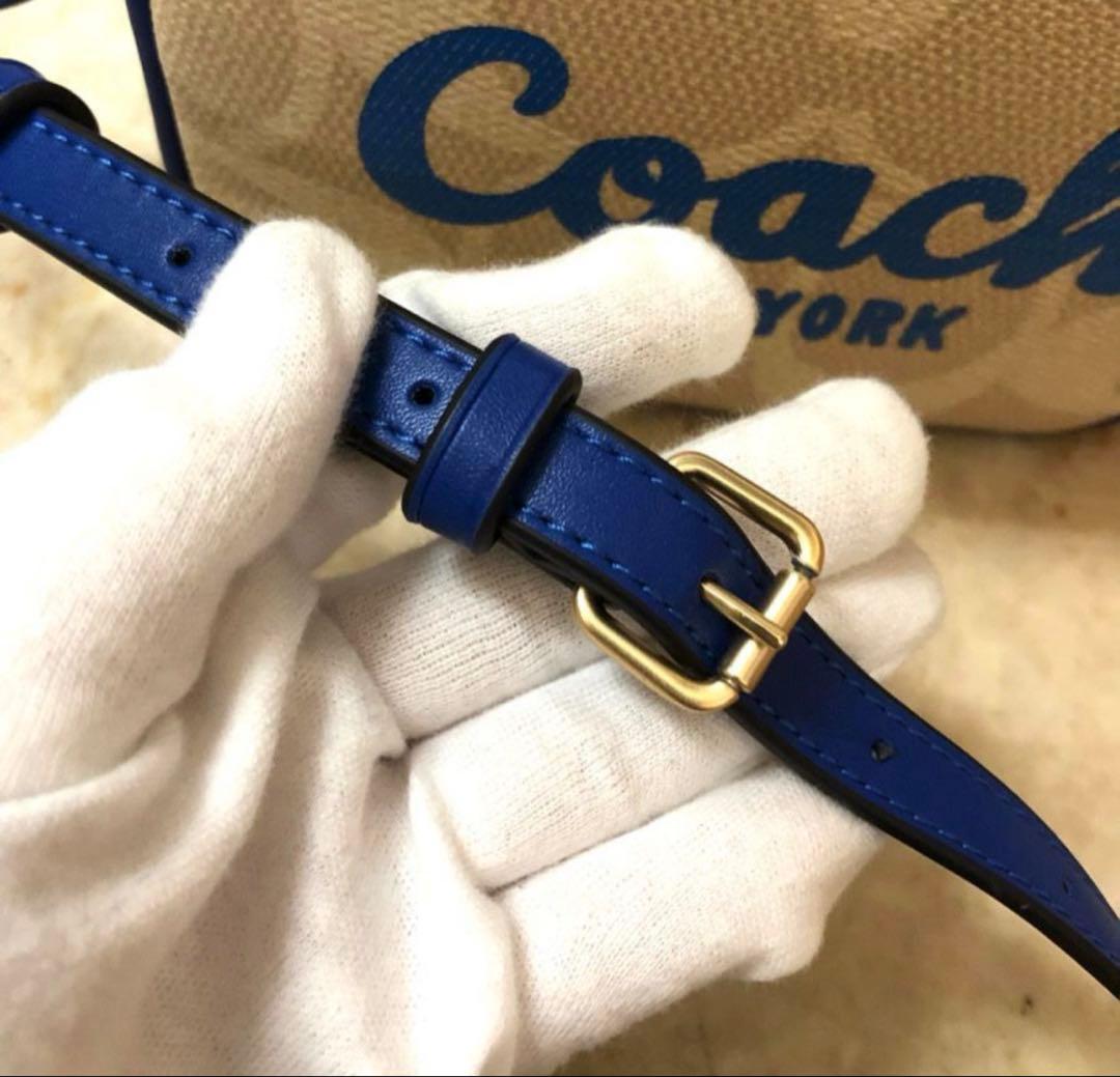 Coach ショルダーバッグ ベージュ/青