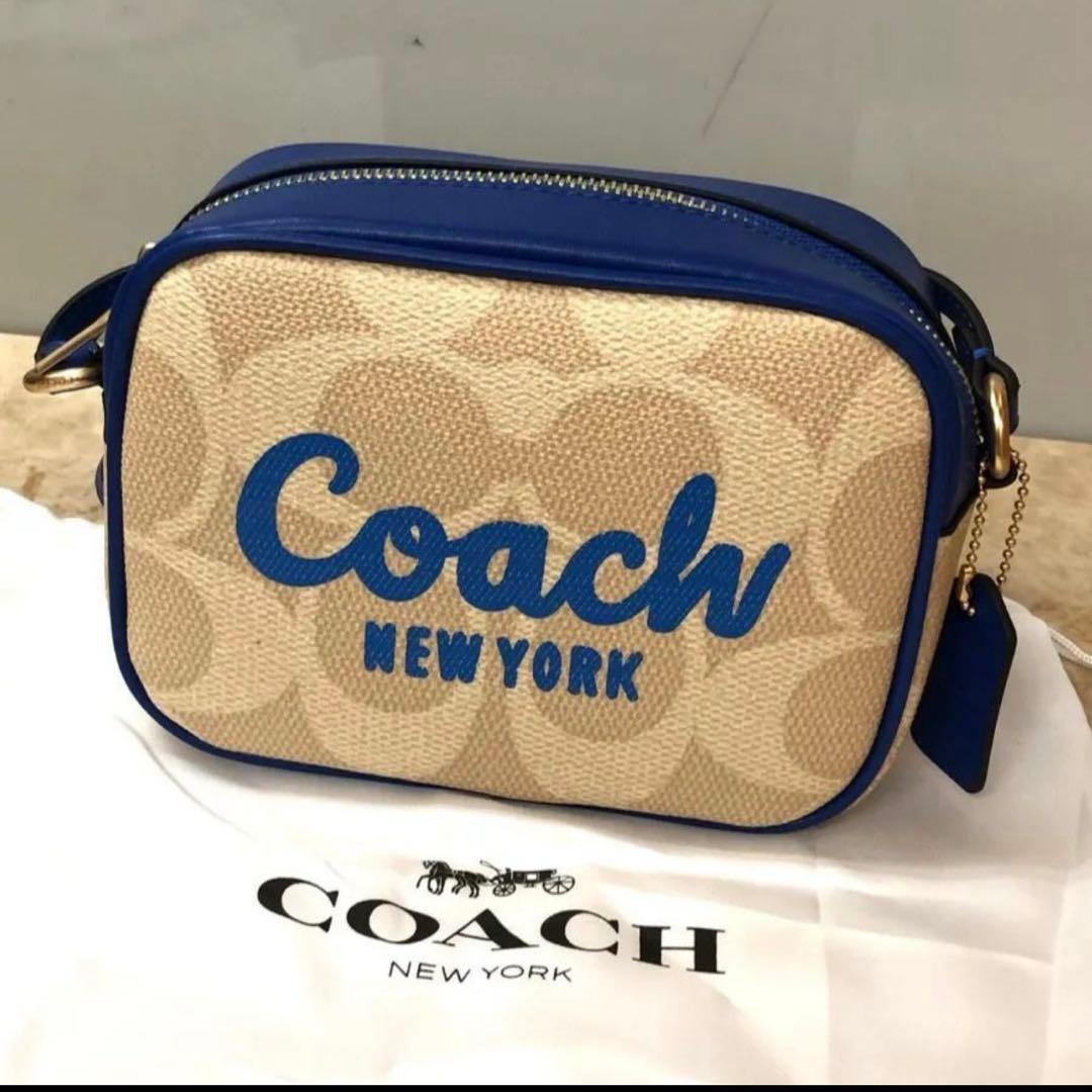 Coach ショルダーバッグ ベージュ/青