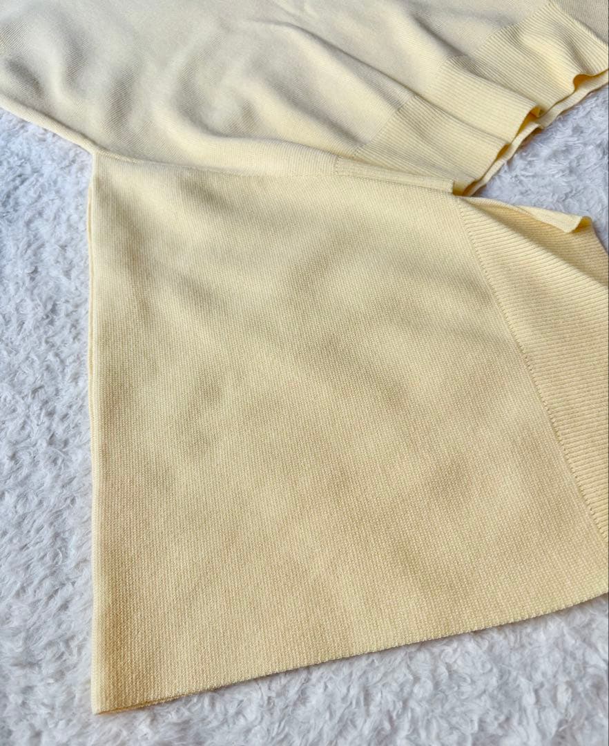 【新品】LANVIN en Bleu コットンミラノリブアシメヘムニット