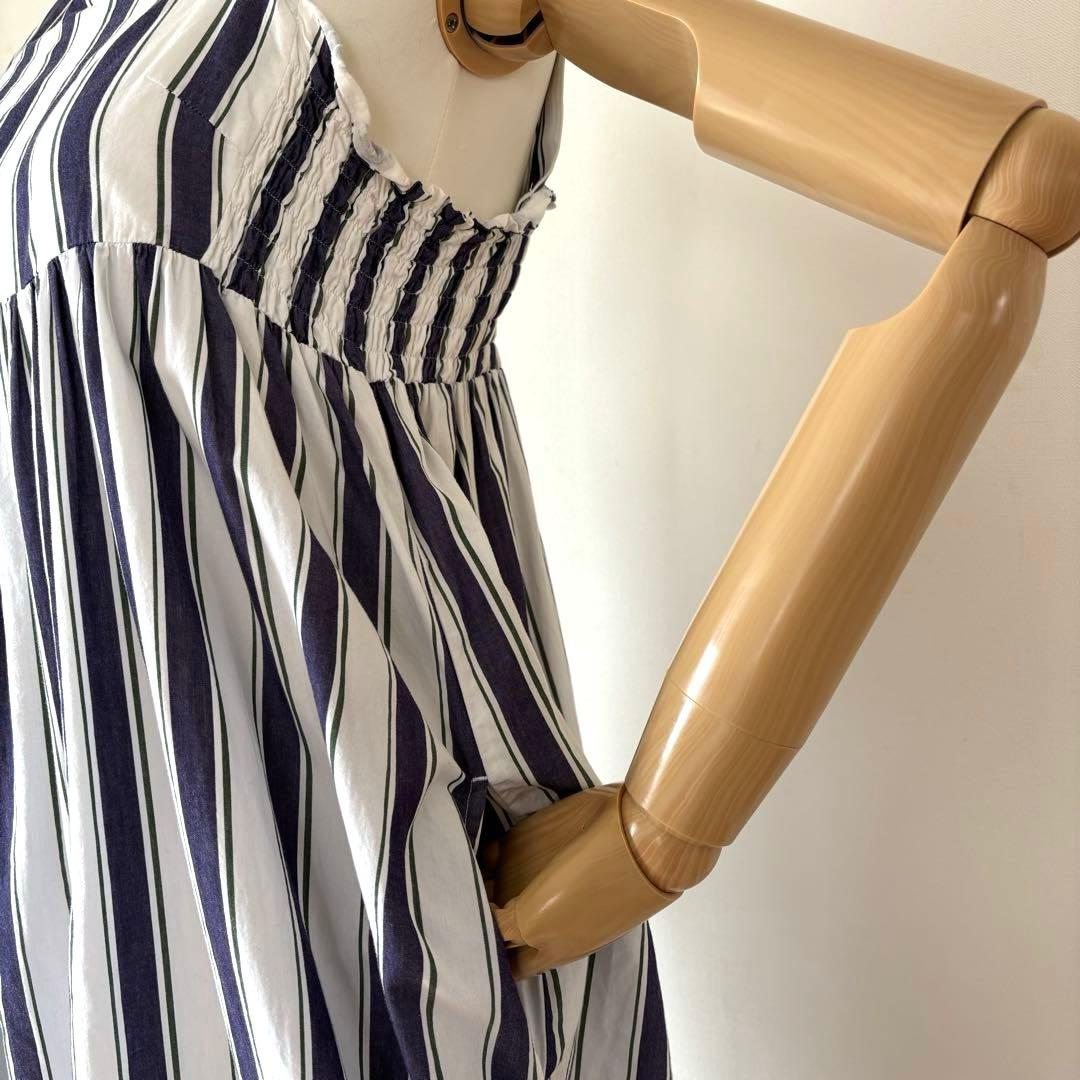 ❤️レア❤️ヌキテパ　ストライプコンビネゾン　オールインワン　ネイビー