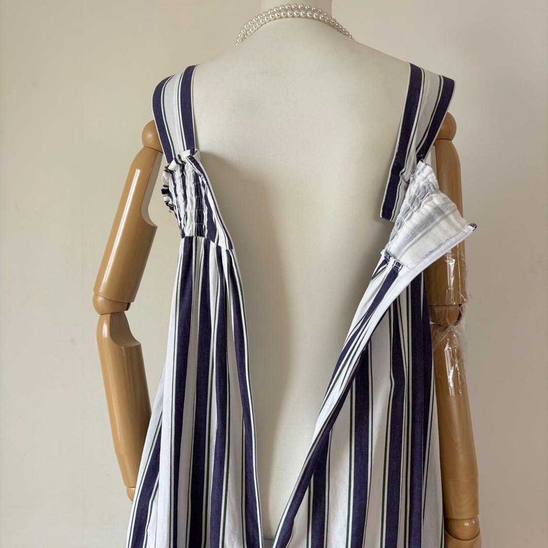 ❤️レア❤️ヌキテパ　ストライプコンビネゾン　オールインワン　ネイビー