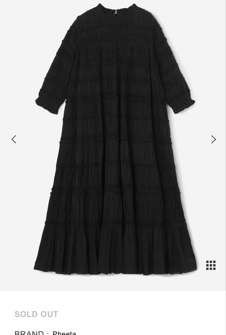 新品タグ付◎フィータ Pheeta billie ブラックワンピース サイズ2