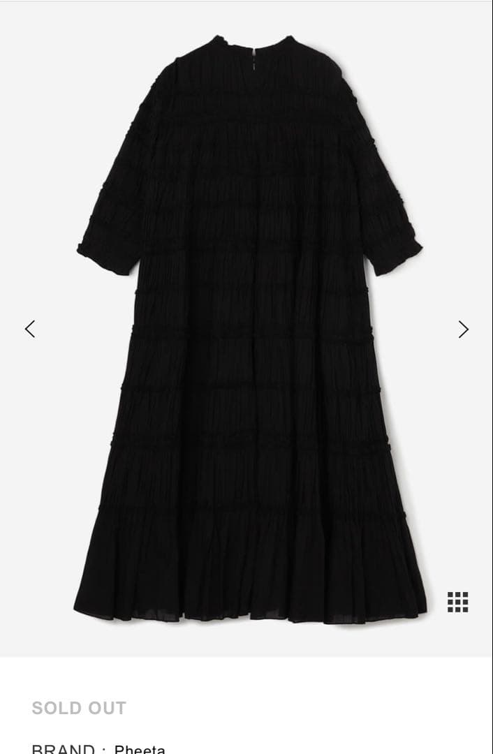 新品タグ付◎フィータ Pheeta billie ブラックワンピース サイズ2