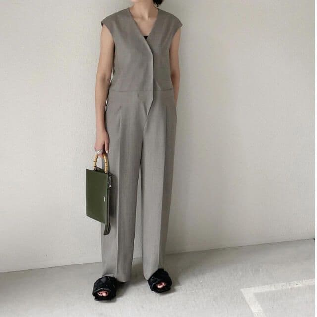 美品 LOHEN ローヘン オールインワン サロペット ノースリーブ グレー36