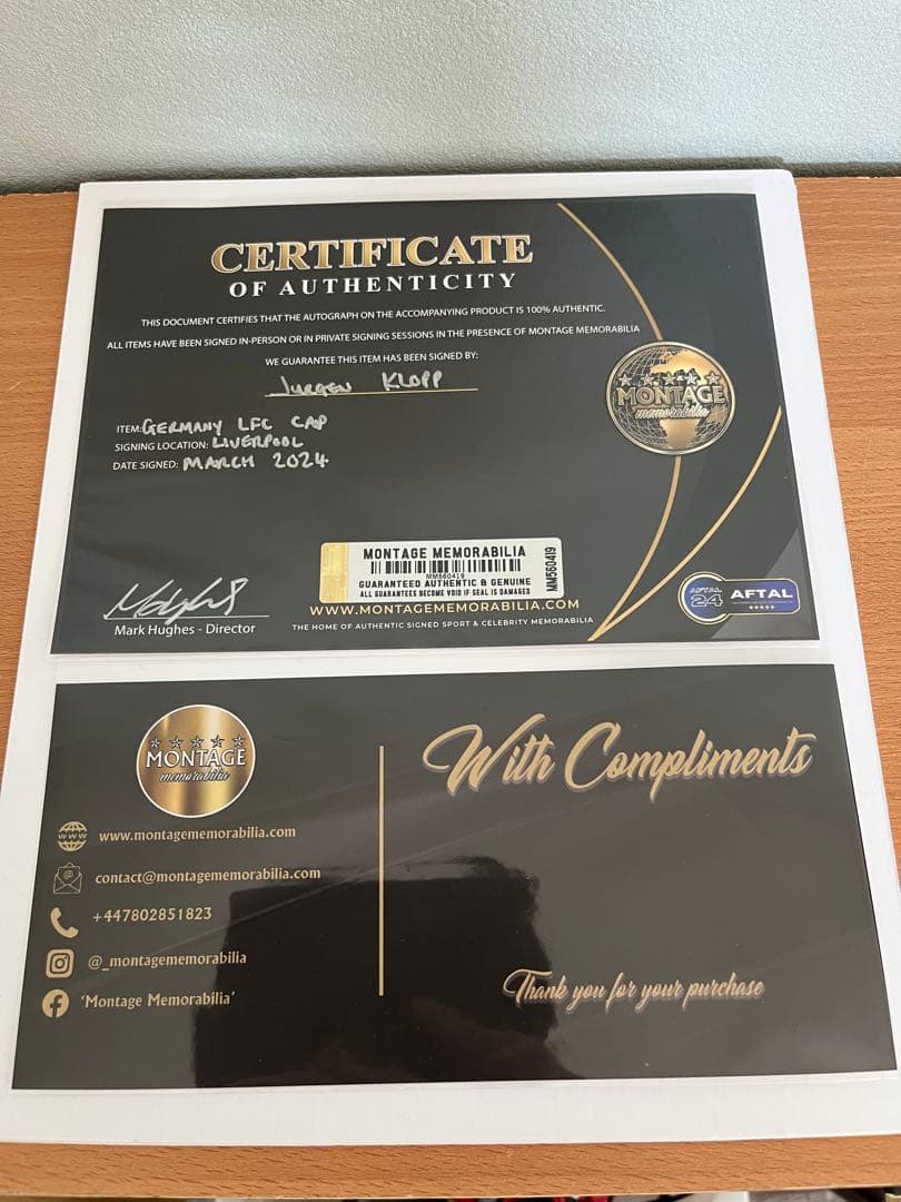 S*n様 最終値下げ リバプール クロップ監督 直筆サイン キャップ リヴァプー