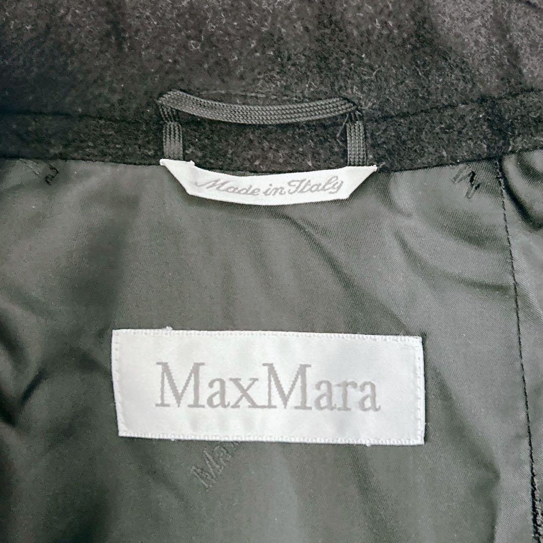 美品✨マックスマーラ ベルテッドコート 高級カシミヤ混 女優襟 ブラック 36