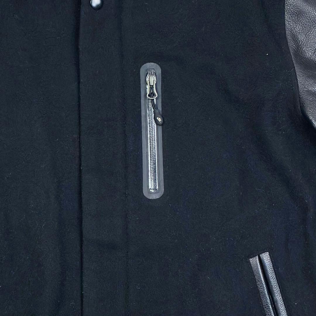 美品　ナイキ　袖レザー　デストロイヤージャケット　スタジャン　2XL　ブラック