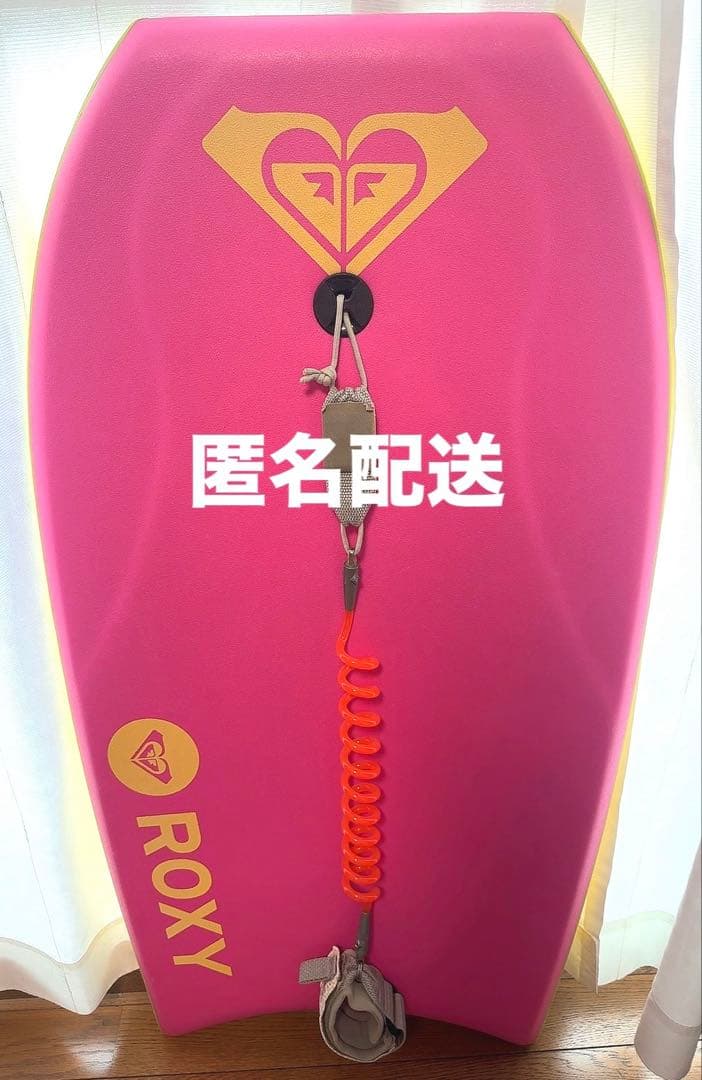 【美品】 ROXY ボディボード　リーシュコード付き　ピンク