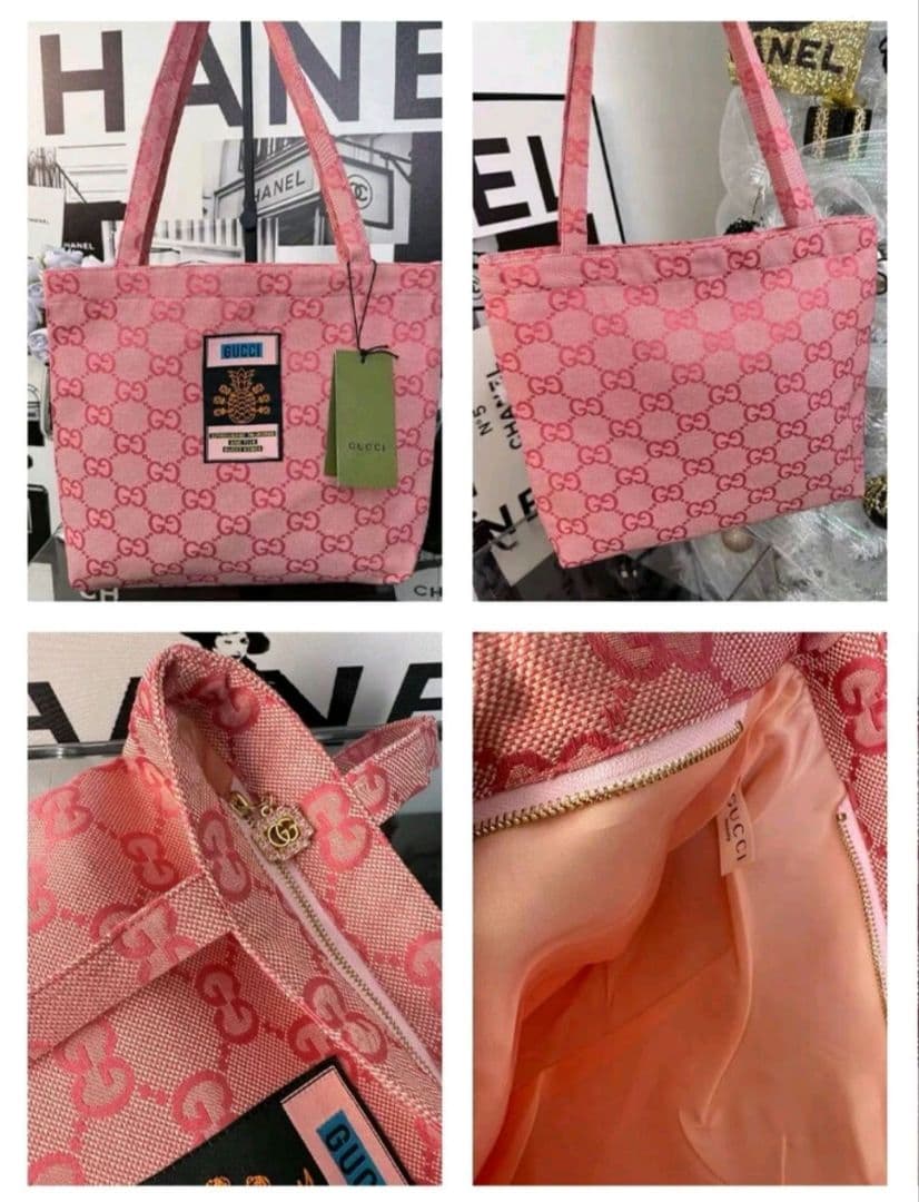 希少！1点のみ！GUCCI ロゴトートバッグ ノベルティ ピンク 大容量