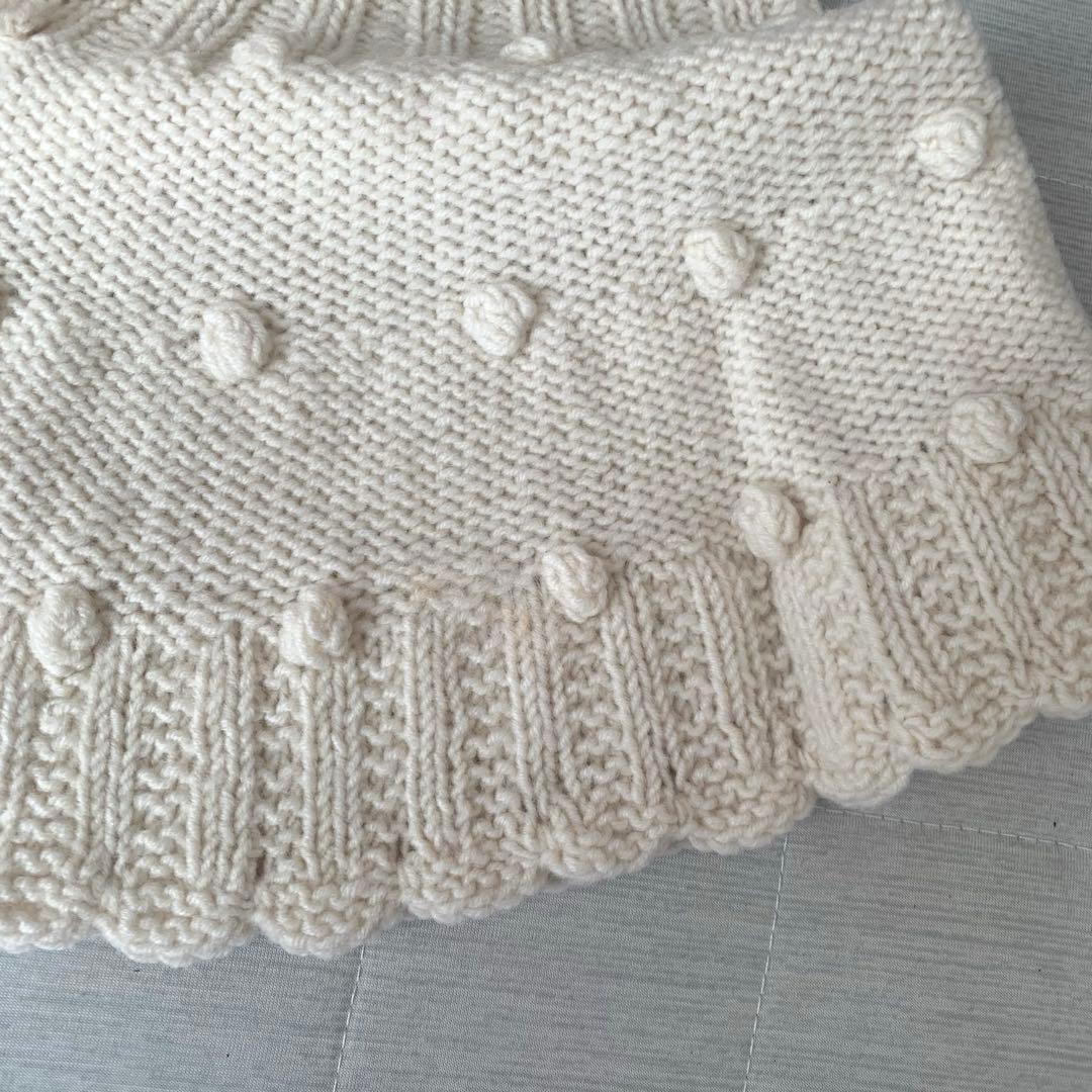 【新品未使用】m.soeur(エムスール)＊ドットの手編みケープ