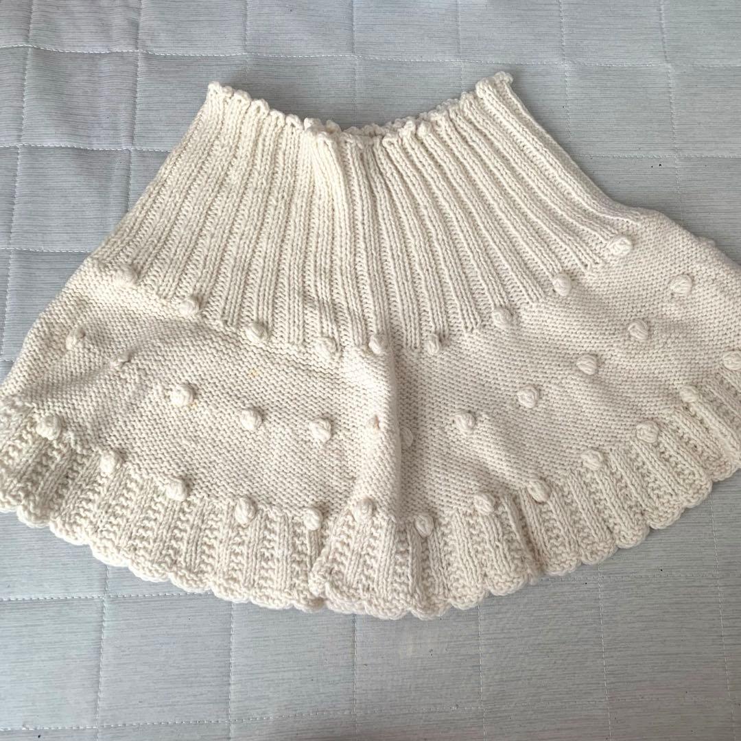 【新品未使用】m.soeur(エムスール)＊ドットの手編みケープ