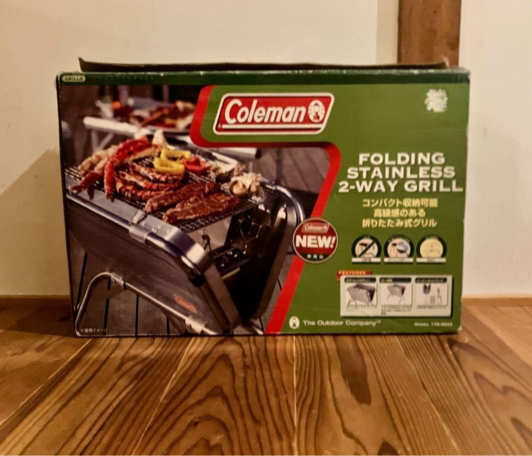 【希少】Coleman ステンレス 2WAY グリル BBQコンロ