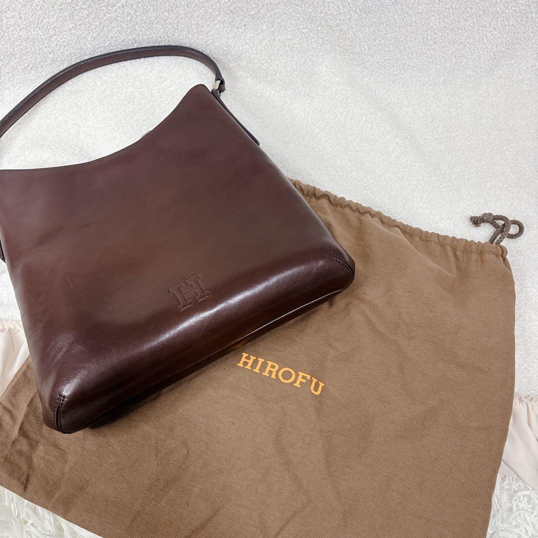 【美品】HIROFU ブラウン レザー ショルダーバッグ