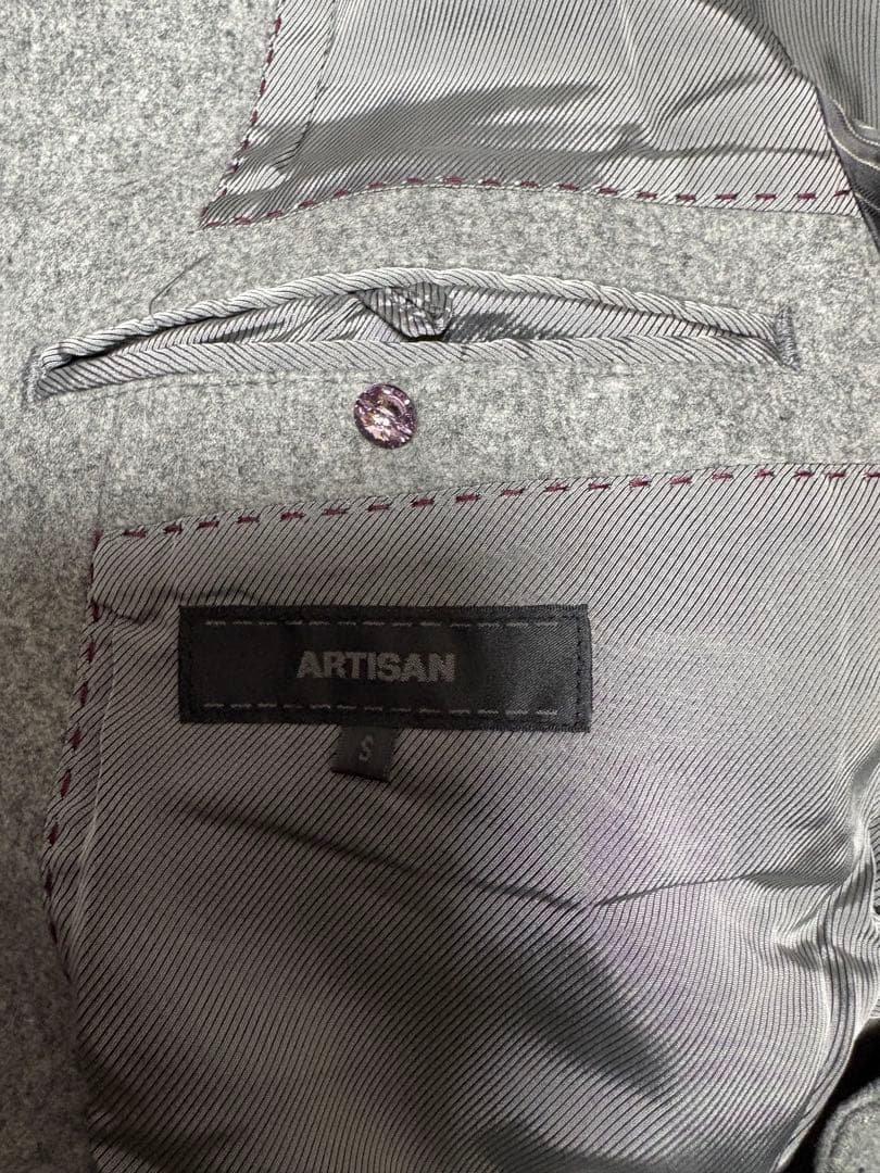 レア　ARTISAN ダッフルコート　グレー　カシミヤ　ウール　Ｓ　アルチザン