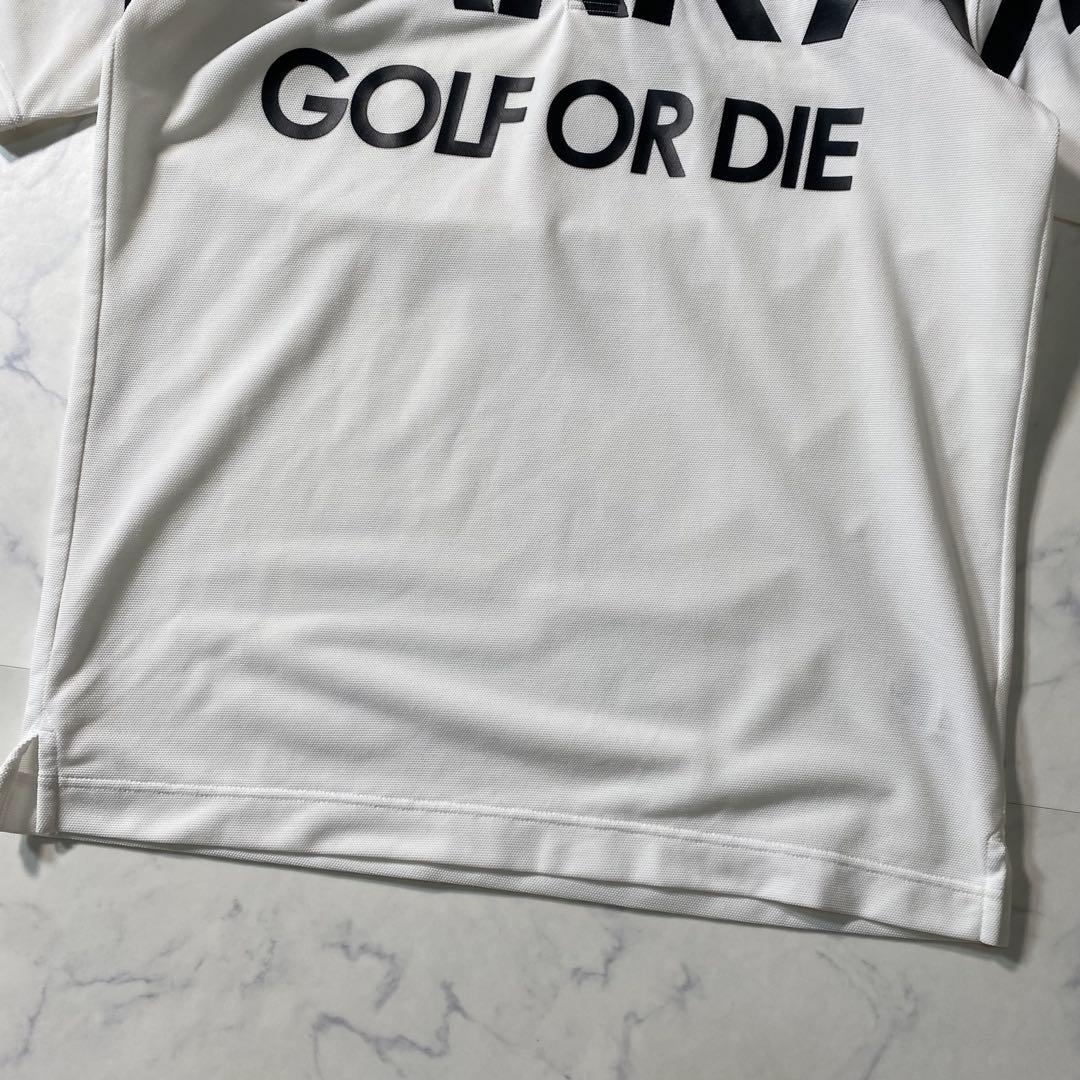 【極美品】マークアンドロナ　ポロシャツ　ビッグロゴ　プリント　鹿の子　サイズ46