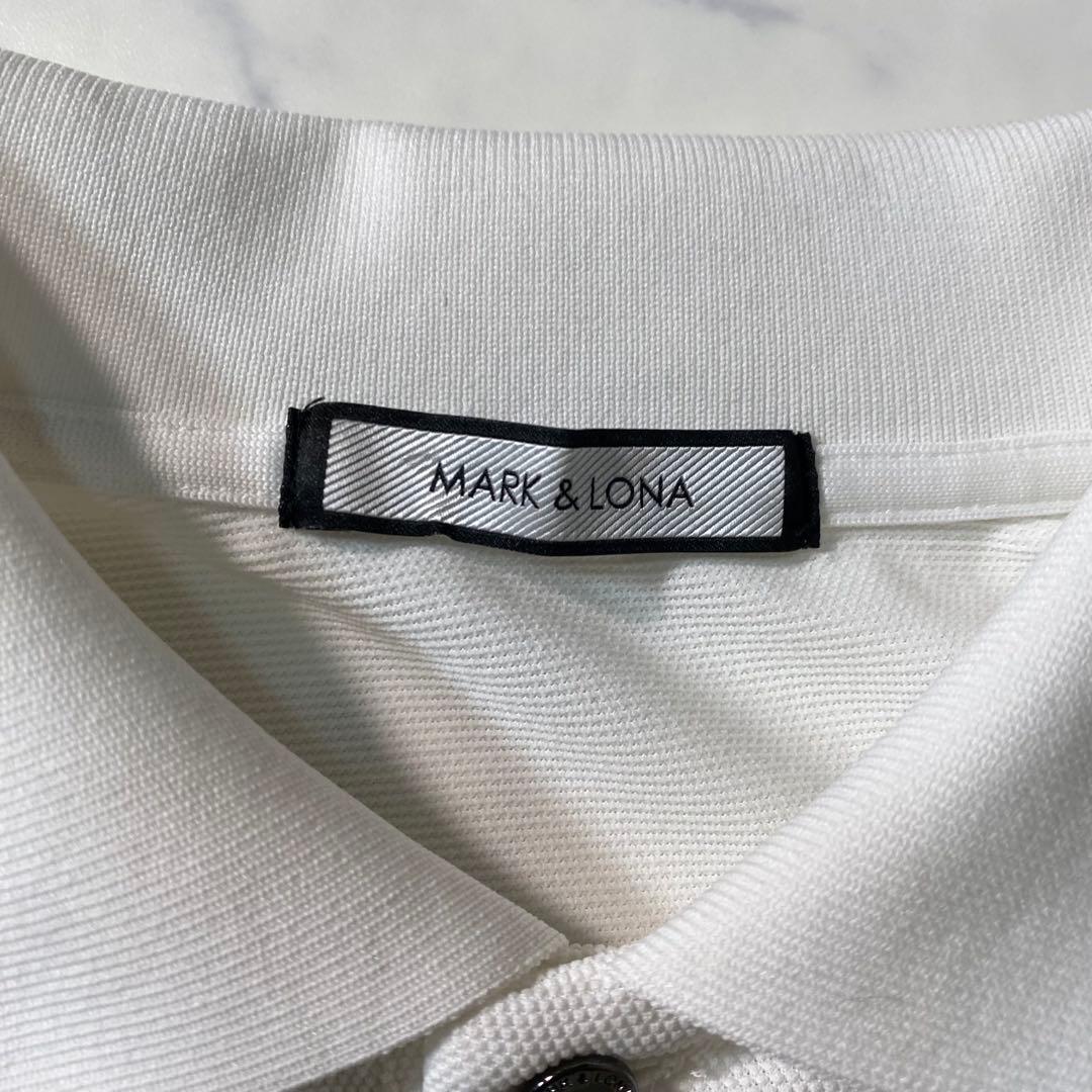 【極美品】マークアンドロナ　ポロシャツ　ビッグロゴ　プリント　鹿の子　サイズ46