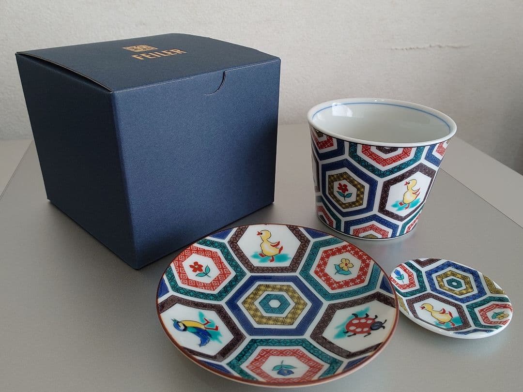 フェイラー ハイジ 九谷焼 (亀甲紋) ネイビー 【新品未使用・美品・完売品】